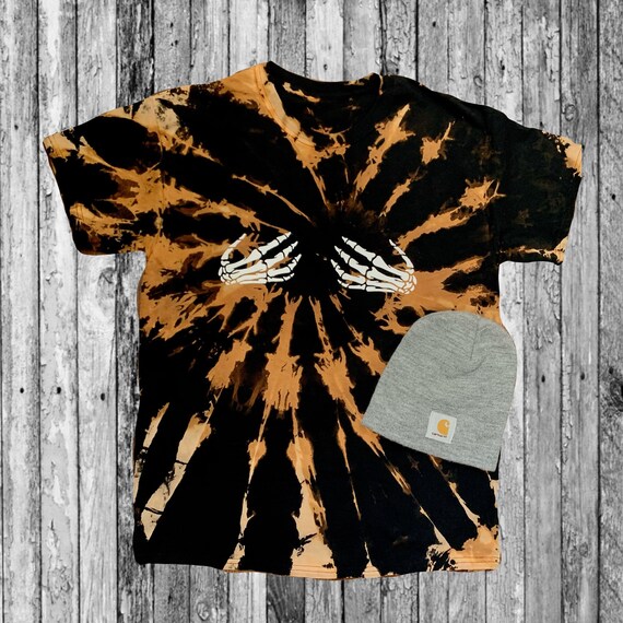 black t shirt bleached