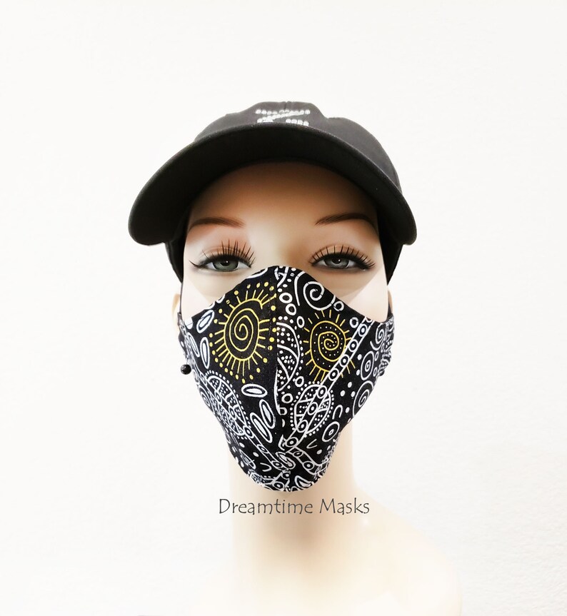 Face Mask Black And White Face Mask Adjustable Over The Head Etsy