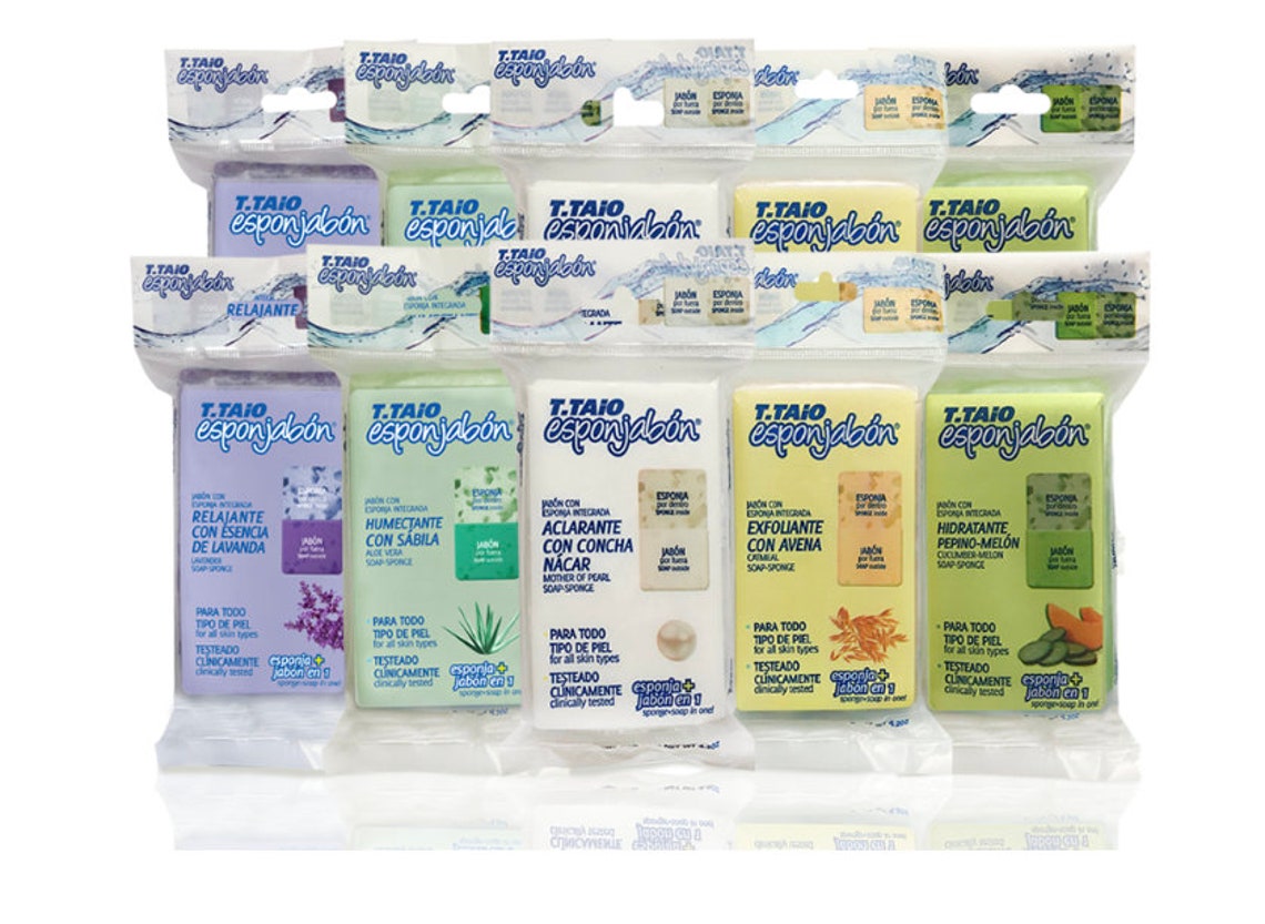 ESPONJABON Esponjabon T Taio Face Soap Mother of Pearl Soap Sponge Aclarante Con Concha Nagar