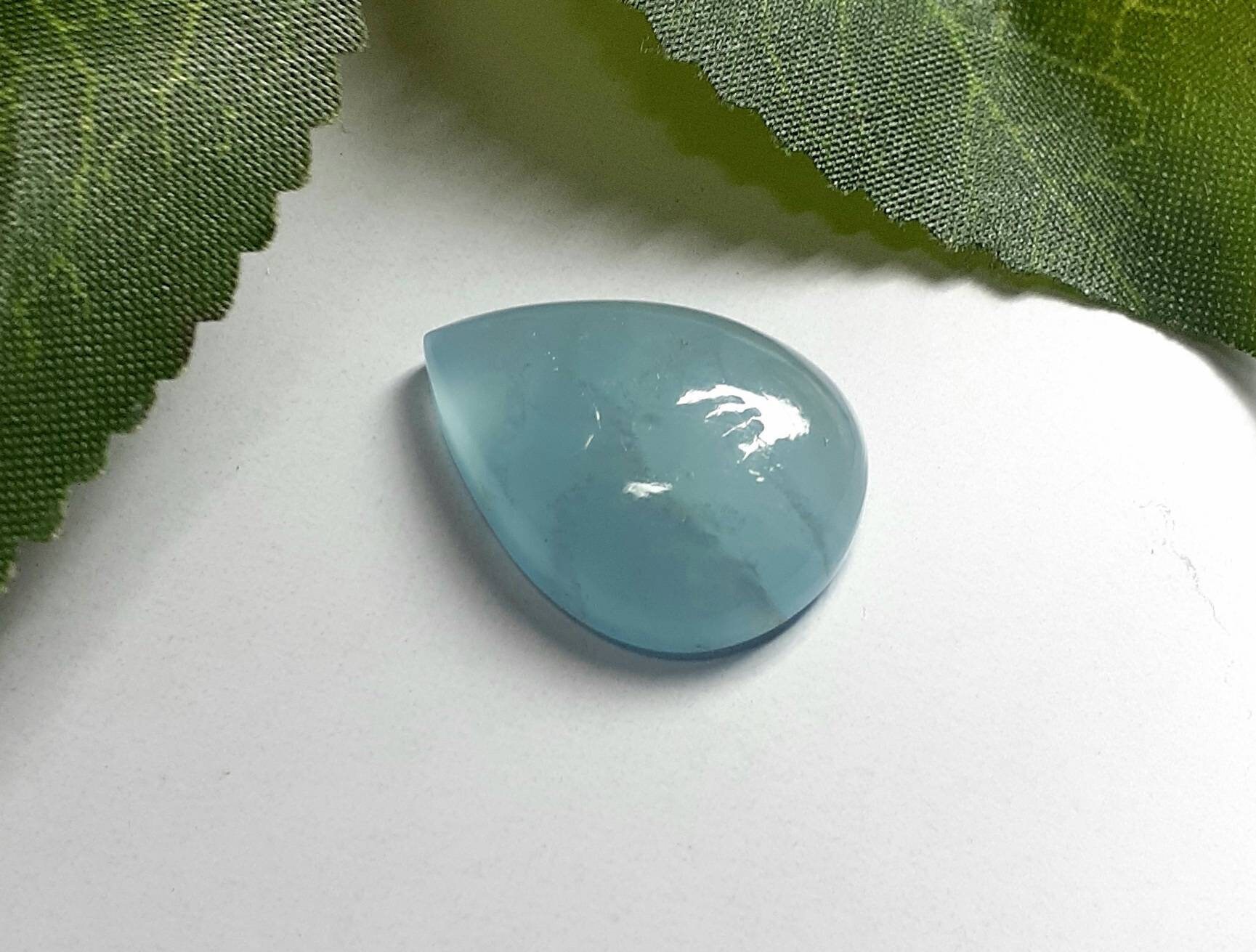 15.50 cts Natural Aquamarine cabochon pear shape gemstone | Etsy