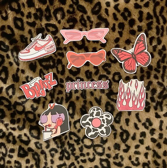 9 Handmade Aesthetic Baddie Y2k Pink Stickers Mystery Etsy