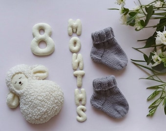 Baby milestone numbers set, Baby Monthly and Weekly Milestone Numbers Set, newborn gift box
