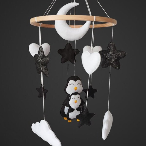 Penguin Baby Mobile Etsy