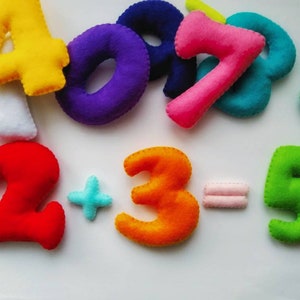 Colorful Felt Numbers 0-9: Montessori Math Toys