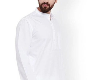 100% Cotton White Kurta Pajama, Daily Wear Kurtas, Men Ethnic Party Wear Kurtas, Stitched Kurta Pajama, Traditional Ethnic Kurta For Men"s