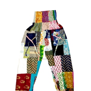 Indian Bohemian Assoted Patchwork Harem Pants, Drawstring Yoga Pants, Super Comfy Cotton Pants Harem Pants With Pockets For Men & Women Gift