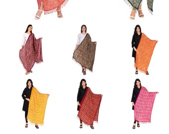 Lot Of 2 to 100 Pcs Bandhani Chinon Crash Dupatta For Women, Return Gift Dupatta Indian Wedding Party Favor Dupattas Welcome Gift For Guests