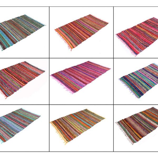 Chindi Rug Large Chindi Rug Area Rag Rug Bohemian Home Décor Indian Floor Carpet, 3x5 Feet Rug, Chindi Rug