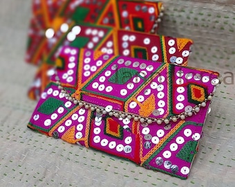 Lot of 5-100 Pcs Indian Handmade Women's Embroidered Clutch Purse Bag, Indian Wedding Gifts, Bridesmaid Gifts, Wedding Favor, Return Gift