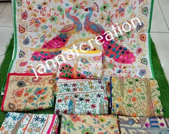 Wholesale Lot 2-50 Piece's Kalamkari Hand Work Dupatta, Women Wedding Dupatta, Party Wear Dupatta, Kantha Work Printed Dupatta, Gift For Her