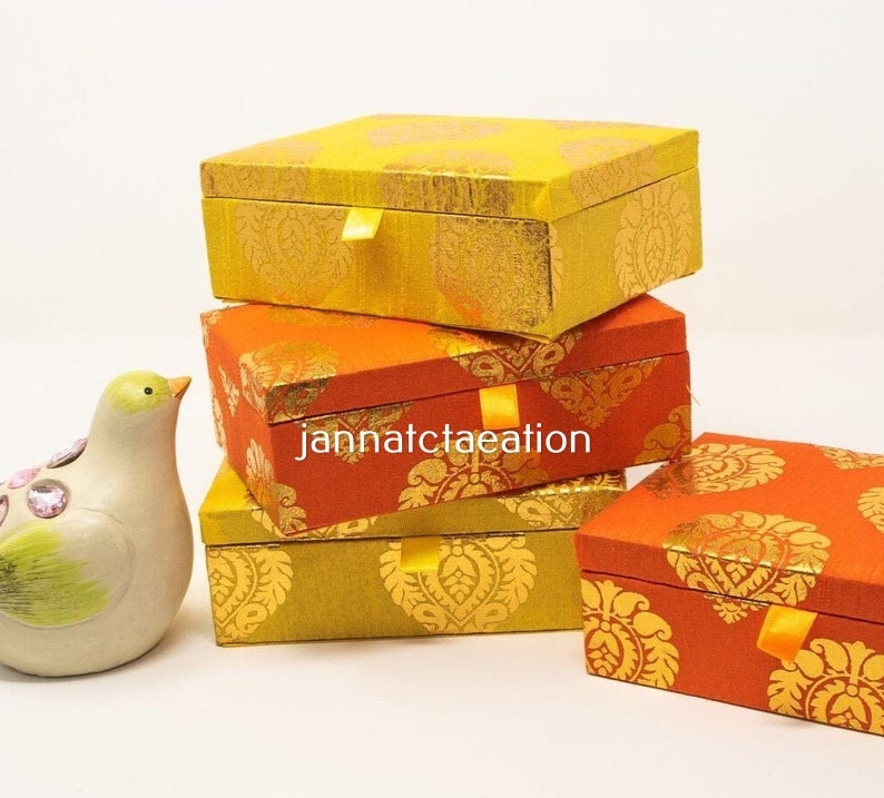 Assorted Color Lot Wedding Favor Box, Jewelry Box, Wedding Gift, Diwali Gift, Indian Handmade Box Gift, Indian Bridesmaid Box, Return Gift image 5