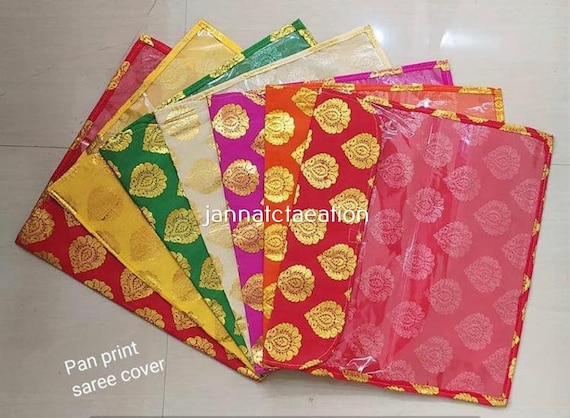 KIWI BAGS Transparent Lehenga Saree Cover/Satin Cloth Storage Bag with  Handles/Lehenga,Saree,Heavy Dresses Packing Covers For Wedding with  Zipper/Foldable Wardrobe Organizer for Dresses-Red, Pack of 6 : Amazon.in:  Home & Kitchen