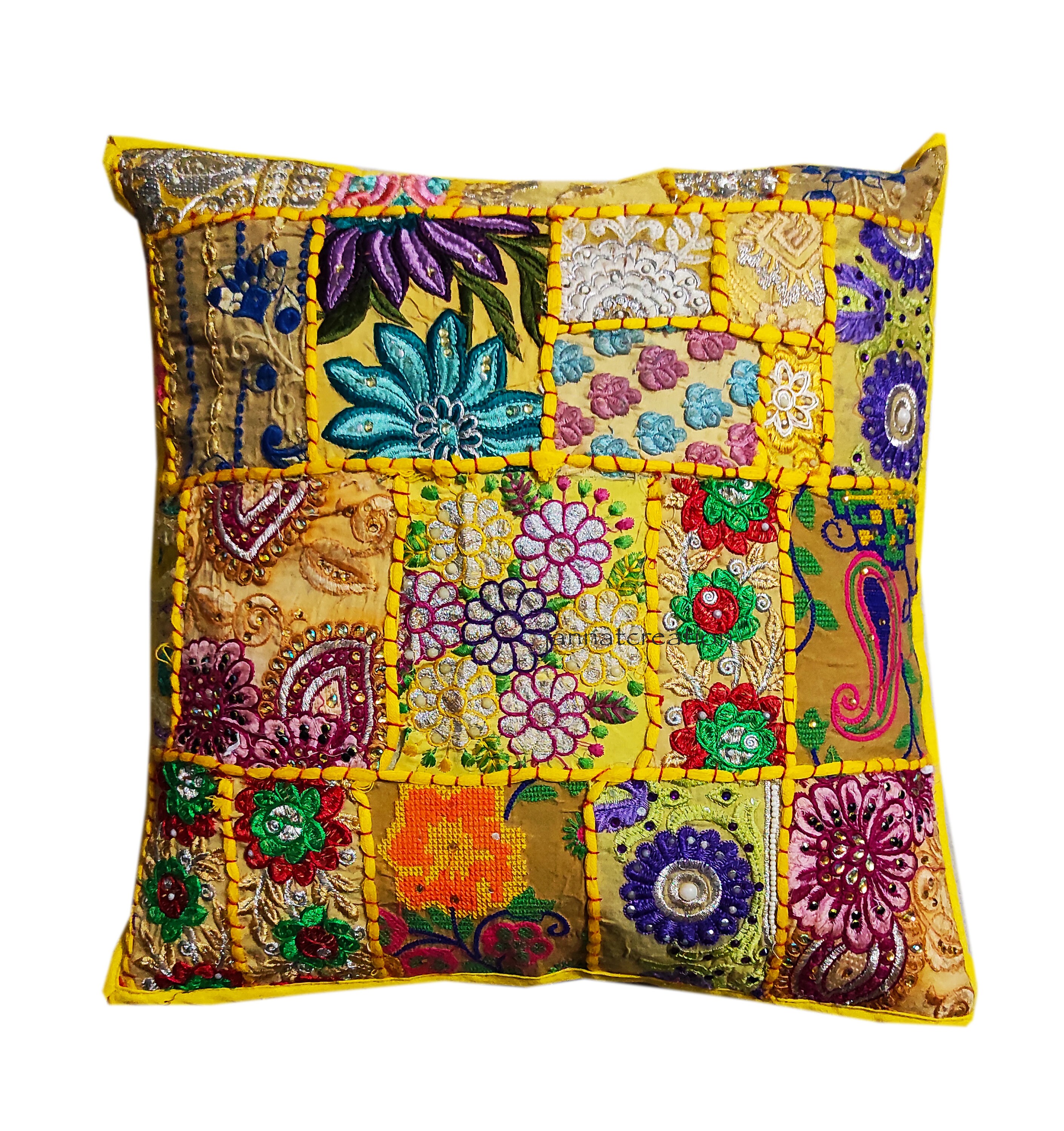 Indian Boho Cushion Cover Vintage Pillows Colorful Decorative Etsy