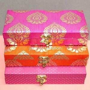 Assorted Color Lot Wedding Favor Box, Jewelry Box, Wedding Gift, Diwali Gift, Indian Handmade Box Gift, Indian Bridesmaid Box, Return Gift image 2