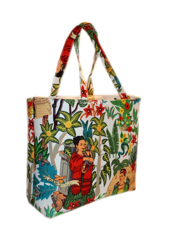 Buy Indian Cotton Handbag Black Frida Kahlo Handbag Women's Purse Tote Purse,  Girls Handbag Beautiful Fashionable Bridal Shoulder Cotton Bags US Online  in India - Etsy