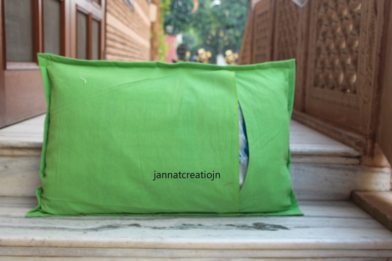 Vintage Handmade Pillow Sham Home D\u00e9cor Living Room Boho Pillow Covers Handmade Pillow Covers Patchwork Pillow Covers Green Multi Color