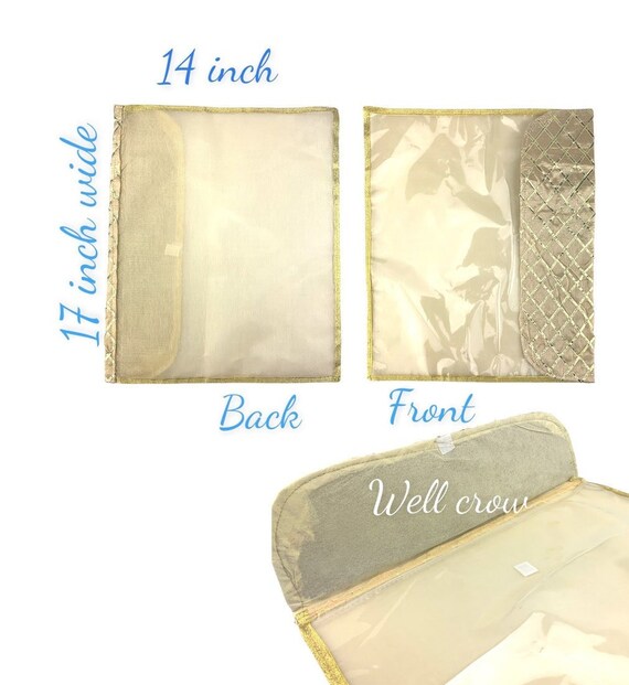 Amazon.com: 5 Pack/SARI-SAREE/LEHENGA COVER-BAGS-PACKAGING-STORAGE ONE SIDE  CLOTH CLEAR : Home & Kitchen