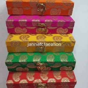 Assorted Color Lot Wedding Favor Box, Jewelry Box, Wedding Gift, Diwali Gift, Indian Handmade Box Gift, Indian Bridesmaid Box, Return Gift image 6