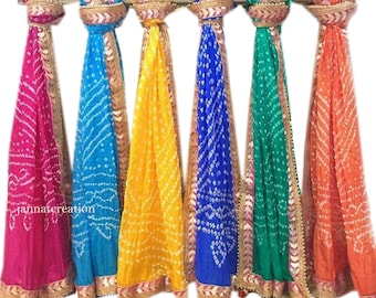 Wholesale 5 To 100 Pc Lot Of  Indian Handmade Bndhani Dupatta Solid Color Dupatta, Bandhej Dupatta Silk Bandhani Bandhej Women Dupatta Stole