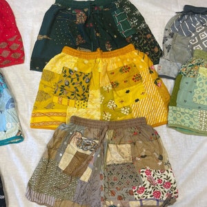 All Color Available Rayon Patchwork Shorts, HaNdmade Unisex Patchwork Shorts, Yoga Beach Shorts, Shorts With Pockets, Comfortable Shorts