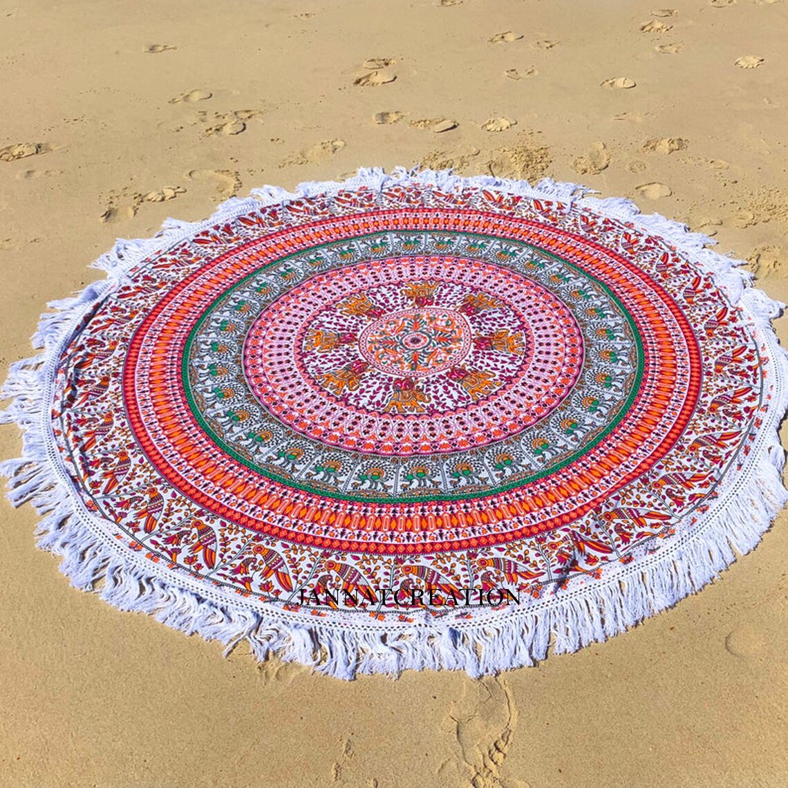 Indain Handmade Round Tapestry Wall Hanging Roundie Round Yoga Etsy