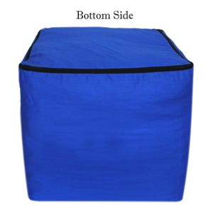 Cotton Foot Stool Cover Square Cotton Pouf Ottoman Cover Pouf Cover, Footstool Chair Cover, Home Decorative Pouf Covers, Solid Pouf Cover