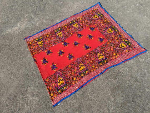 Pure Georgette Phulkari Hand Work Dupatta Women Party Wear Dupatta Tradition Indian Dupatta