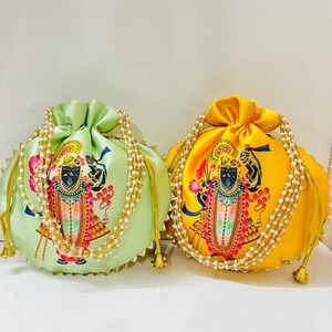 Lot Of 5-100 Indian Handmade Women's Embroidered Clutch Purse Potli Bag Pouch Drawstring Bag Potluck Bag Wedding Favor Return Gift For Guest image 3