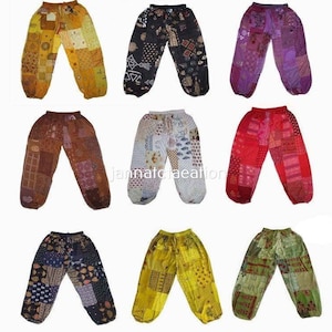 Patchwork Yoga Harem Pant Indian Handmade Rayon Patchwork Palazzo Pant Unisex Men’s Women’s Patchwork Pant Hippie Patchwork Harem Pants