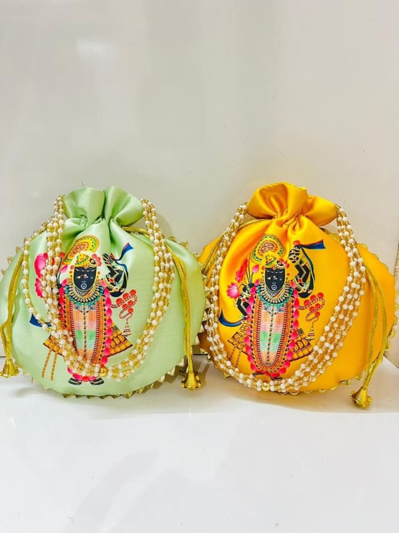 Lot Of 5-100 Indian Handmade Women's Embroidered Clutch Purse Potli Bag Pouch Drawstring Bag Potluck Bag Wedding Favor Return Gift For Guest image 6