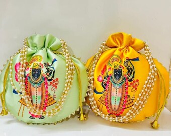 Lot Of 5-100 Indian Handmade Women's Embroidered Clutch Purse Potli Bag Pouch Drawstring Bag Potluck Bag Wedding Favor Return Gift For Guest