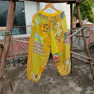 Patchwork Harem Pants Palazzo Pants Soft Rayon Bohemian Trousers