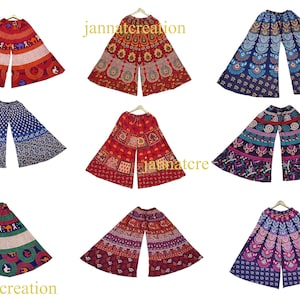 Lot Of 10 To 100 Piece Mandala Palazzo Pants, Wide Leg Palazzo Pants, Boho Hippie Pants, Palazzo Pants For Women,Elastic & Drawstring Waist