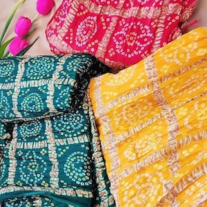 Lot Of 2 to 100 Pcs Bandhani Printed Chinon Crash Dupatta For Women, Silk Dupatta, Indian Wedding Party Favor Dupattas Gift For Guests
