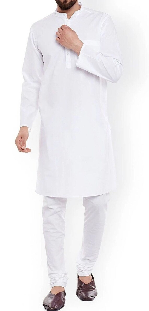 100 Cotton White Kurta Pajama Daily Wear Kurtas Men Ethnic