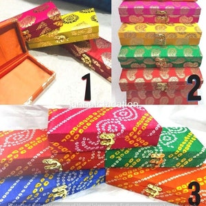 Assorted Color Lot Wedding Favor Box, Jewelry Box, Wedding Gift, Diwali Gift, Indian Handmade Box Gift, Indian Bridesmaid Box, Return Gift image 1