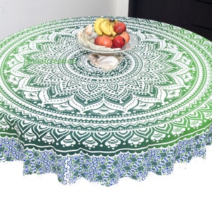 Green Round Table Cover / Green Mndala Table Cloths / Round Table's Cloths / Wings Table Cover Yoga Mat Round Tapestry /Beach Sheet Tapestry