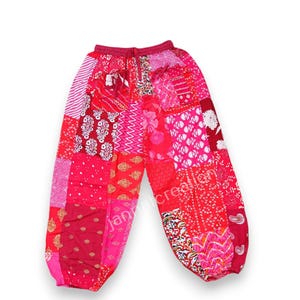 Pantalones Harem de Rayón Patchwork: Pantalones de Yoga Boho Hippie Hechos a Mano