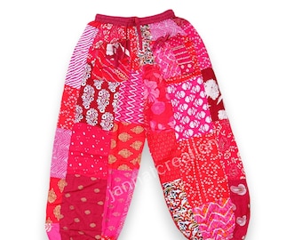 Rayon Patchwork Harem Pants: Handmade Hippie Boho Yoga Trousers