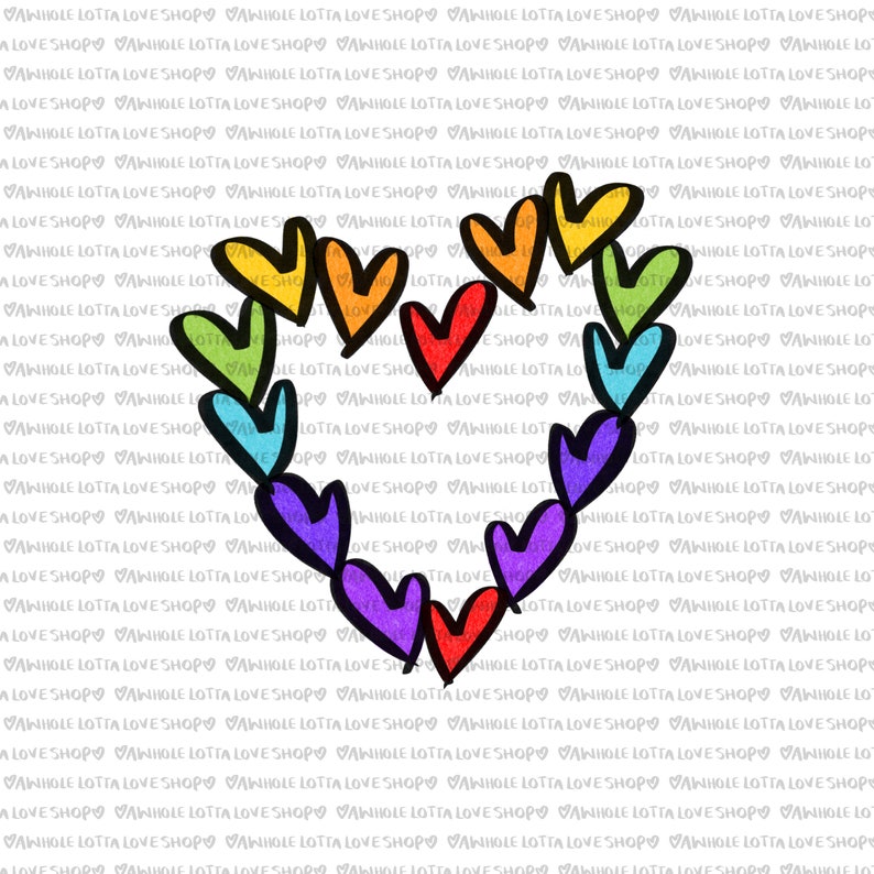 Rainbow Heart SVG Heart Rainbow Digital Download Heart | Etsy