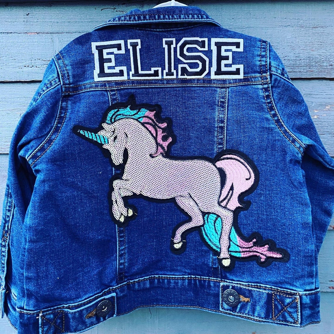 Large unicorn personalised jacket Etsy