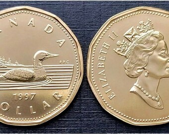 ONE DOLLAR COIN OLD STYLE 2012 CANADA LOONIE PROOF-LIKE 
