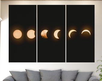 Moon Phases Canvas Wall Art, Moon Canvas Print, Moon Wall Art, Moon Phases Photo, Moon Phases Print