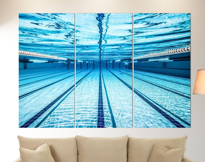 Swimming Wall Art, Swimming Pool Canvas Print, Swimming Gifts, Water Pool, Swimming Motivation, Swimmer Gift