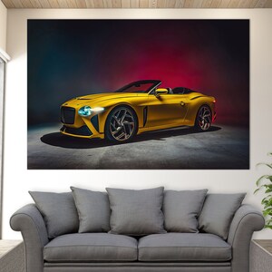 Bentley Mulliner Bacalar Canvas Print, Bentley Wall Art, Sport Cars Wall Art, Bentley Print, Bentley Fan Gift
