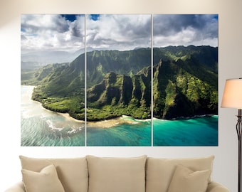 Hawaii Wandkunst, Kauai County Leinwand Wandkunst, Hawaii Leinwand Druck, Ozean Leinwand Kunst