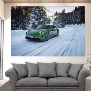 Porsche Taycan Turbo Canvas Print, Sport Cars Wall Art, Porsche Print, Porsche Fan Gift, Porsche Canvas Art,  Porsche Wall Art
