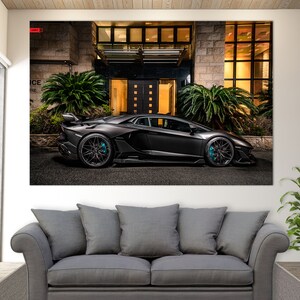 Lamborghini Aventador SVJ Canvas Print, Sport Cars Wall Art, Lamborghini Print, Lamborghini Fan Gift, Lamborghini Wall Art