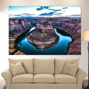 Horseshoe Bend, Colorado River Canvas Wall Art, Arizona Canvas Print, Grand Canyon National Park Wall Art