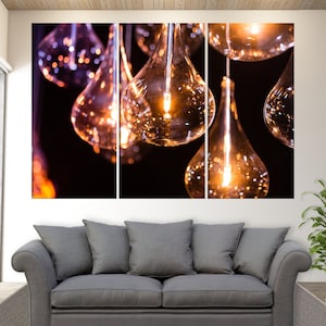 Abstract Light Bulbs Canvas Print, Abstract Canvas Wall Art, Electrician Gift, Electric Print